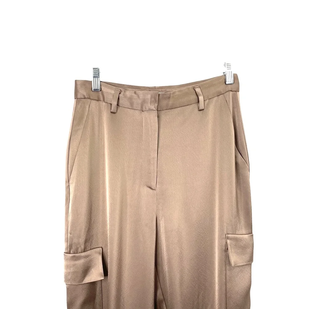 Aritzia Babaton Refined Satin‎ Cargo Pants Size 6 tan - Picture 3 of 10